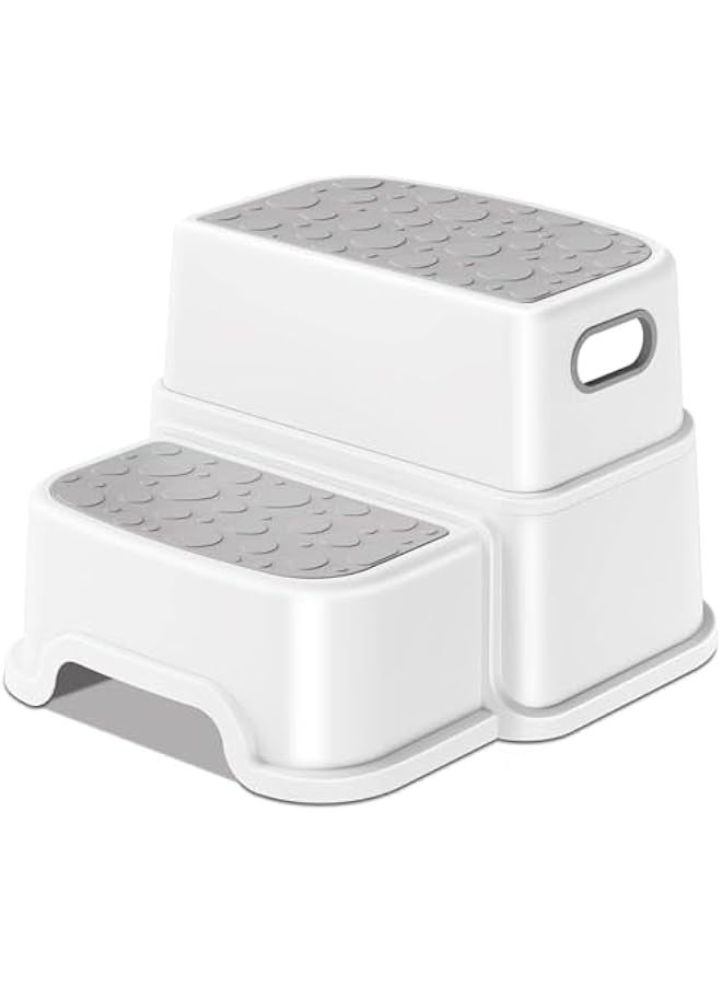Toddler Step Stool, 2 Step Stool for Kids with Anti-Slip Surface and Rubber Bottom, Kids Step Stool for Toilet Potty Training, Bathroom, Kitchen - Image 1