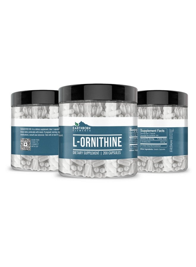 Earthborn Elements (200 Capsules L-Ornithine HCl, Amino Acid, Protein Synthesis - Image 2