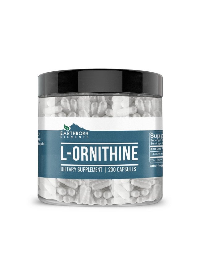 Earthborn Elements (200 Capsules L-Ornithine HCl, Amino Acid, Protein Synthesis - Image 1