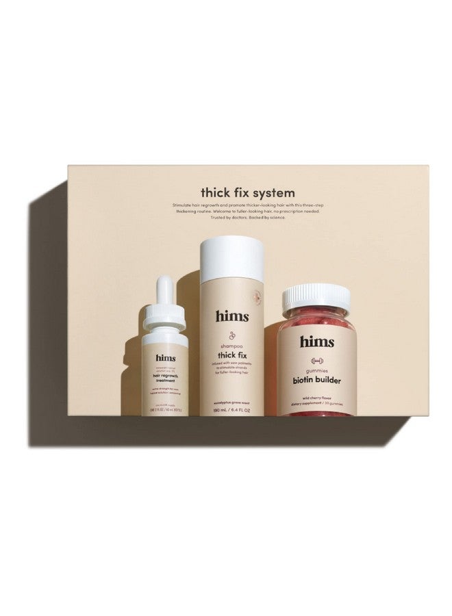 HIMS & HERS hims thick fix system - Total Hair Package to Supports Hair Growth - Shampoo + Gummy Vitamins + Minoxidil 5% - Image 1