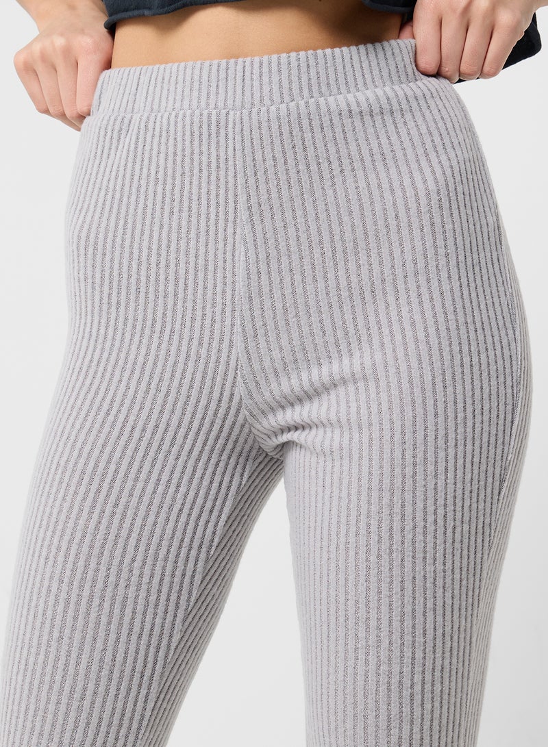 جينجر بنطلون واسع بخصر مرتفع ونسيج مضلع - Image 4