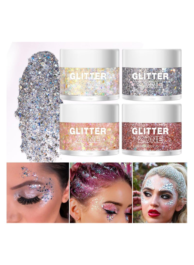 LANGMANNI Luxurious Multi-Use Gel Highlighter: LANGMANNI's New 4-Color Shimmer Gel, Perfect for Eyes, Face, Body, and Hair（L2301-06) - Image 4