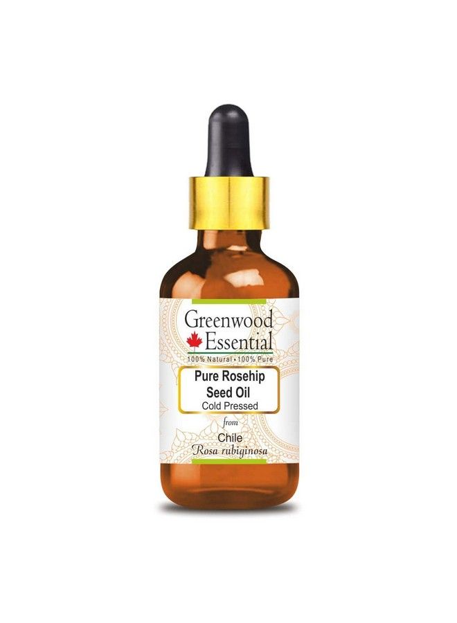 Greenwood Essential Pure Rosehip Seed Oil (Rosa Rubiginosa) With Glass Dropper 100% Natural Therapeutic Grade Cold Pressed For Skin And Hair 50 Ml - Image 2