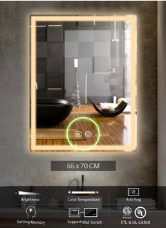 Vmax LED Mirror With Temperature Defogging Switch And 3 Color Modes  - Image 5