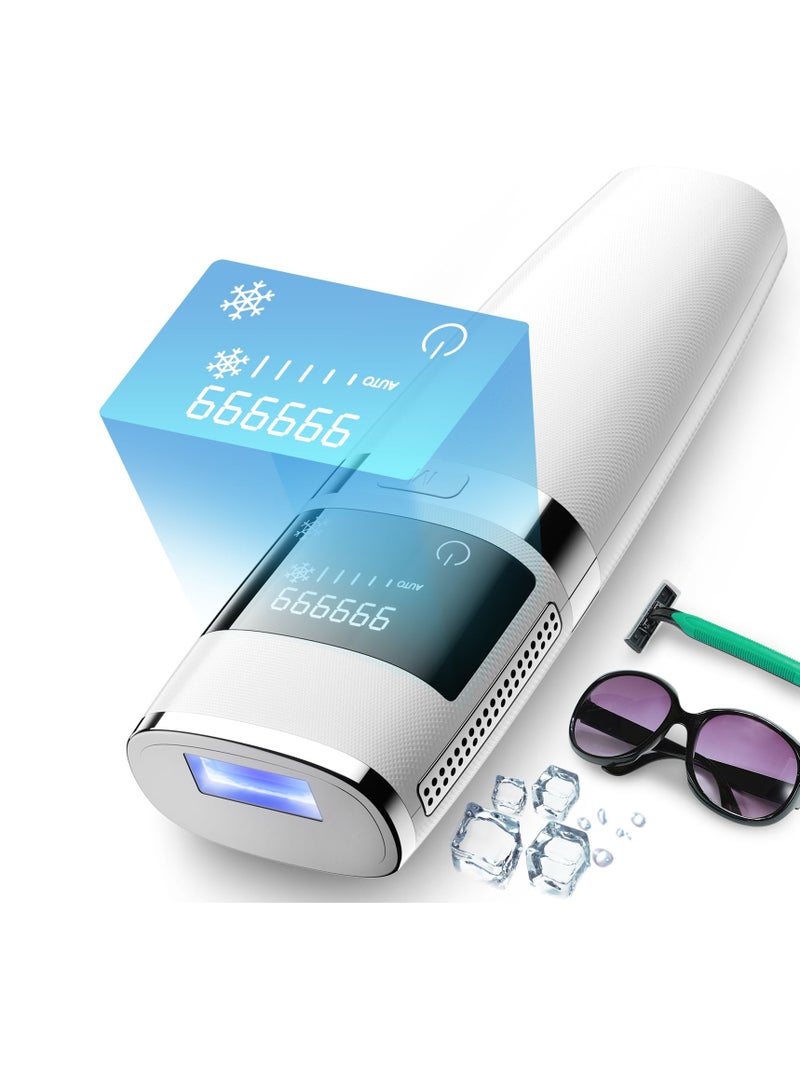 سيوسي جهاز إزالة الشعر بالليزر، جهاز إزالة الشعر بالليزر IPL، مزيل شعر IPL بدون ألم للاستخدام المنزلي، نتائج دائمة، 990000 ومضة، نظام تبريد، 5 مستويات طاقة للوجه والساقين والذراعين والبكيني - Image 1