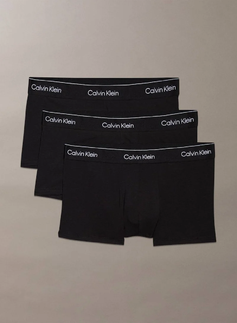 CALVIN KLEIN 3 Pack Low Rise Trunks - Icon Cotton Stretch
