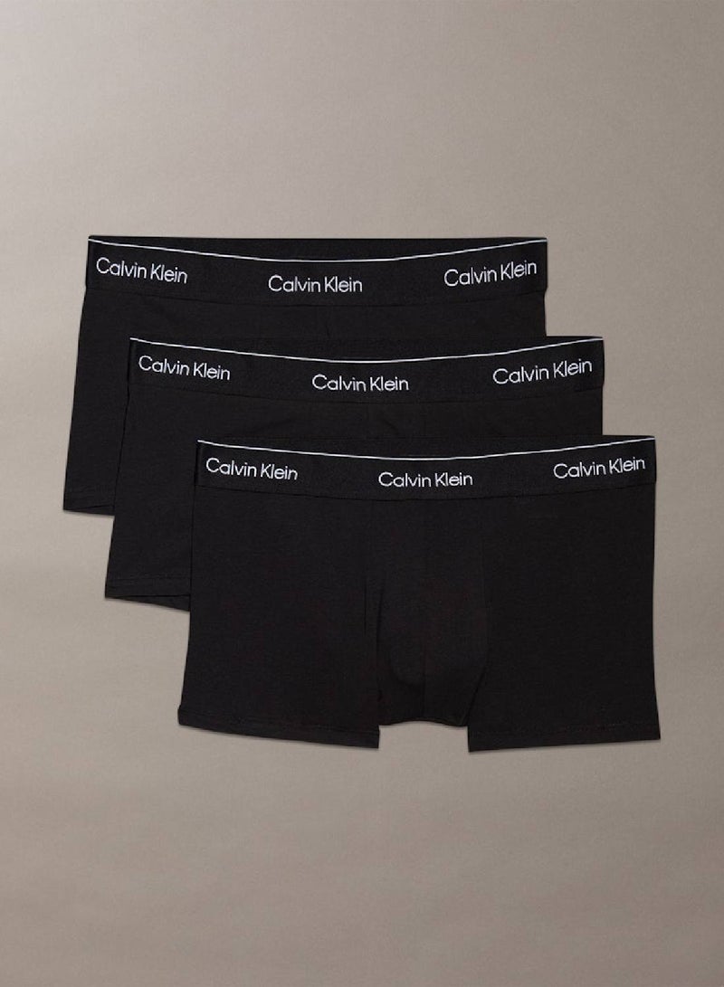 CALVIN KLEIN 3 Pack Low Rise Trunks - Icon Cotton Stretch  - Image 1