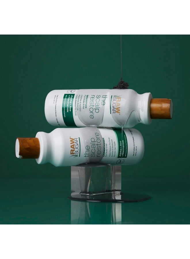 Raw Sugar Scalp Restore Hair Care Bundle, Shampoo and Conditioner Set with Jojoba, Aloe and Niacinamide, Formulated without Sulfates + Parabens - Image 2