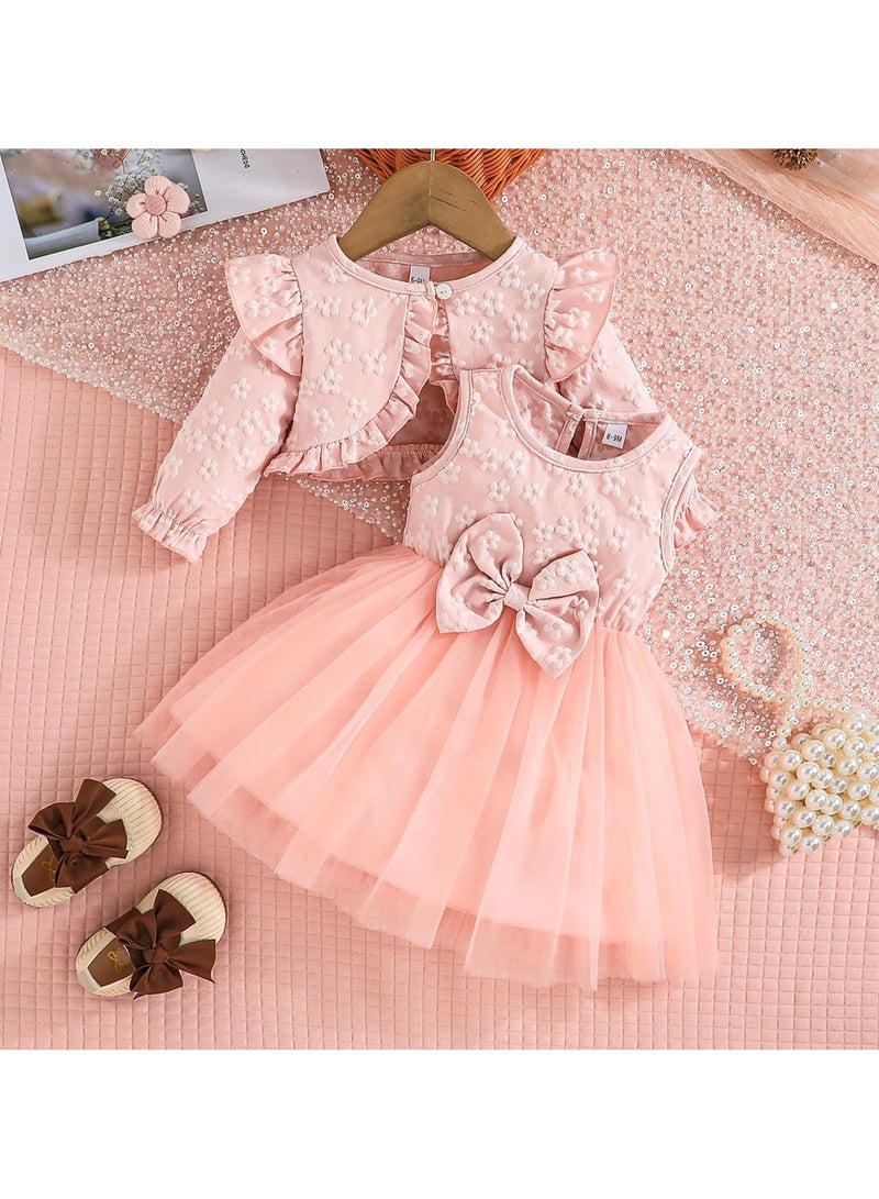 NajmStyle Toddler Dress and Cardigan Little Girls Floral Cardigan Tulle Skirt Set Spring Summer Fall Dresses - Image 4