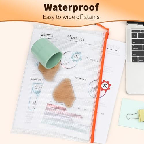 Umriox Zipper Mesh Document Pouch, 16.9x12.4 in (6 Colors, 18 Packs), Clear Zipper Pouches, Waterproof Zipper Pouches for Craft Projects Office Supplies Cosmetics Travel Storage - Image 3
