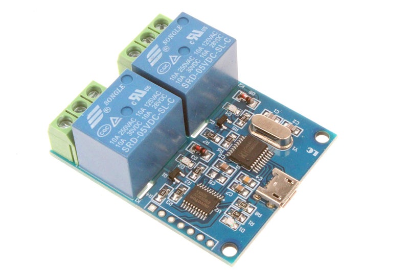NOYITO 2-Channel USB Relay Module: Manual Control, 10A/250VAC, 10A/30VDC, 5V, 5W, 3 Terminals, Surface Mount, Normally Open Contacts - Image 2
