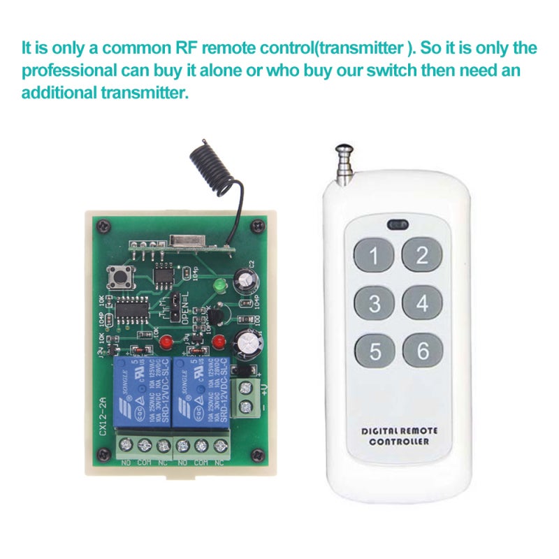 RF Transmitter 433MHz 1000M Range Long Distance Remote Control - Stable Signal Through Walls for Home Automation Security System - Image 2