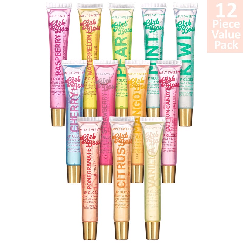 EXPRESSIONS 12pc Clear Lip Gloss Pack - Oils With Vitamin E and Essential Oils, Flavored Clear Tubes, Hydrating Glow Oil, Tinted Oil, Moisturizer - Image 2