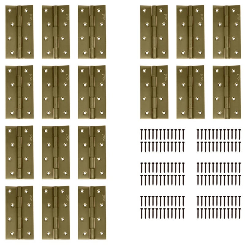 Volo Volo Premium Concealed Door Butt Hinges 3 inch x 12 Gauge25 mm Thickness Slow Motion Butt Hinge Stainless SteelColour Antique Brass Pack of 18 Pcs  - Image 1