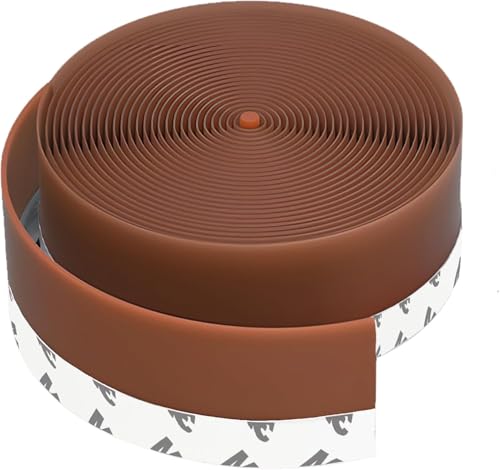 wigtda 1.4in Brown Weather Stripping Door Seal – Heavy-Duty Silicone, Strong Adhesive, Seals Medium Gaps for Winter Cold Protection and Energy Efficiency - Image 1