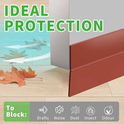 wigtda 1.4in Brown Weather Stripping Door Seal – Heavy-Duty Silicone, Strong Adhesive, Seals Medium Gaps for Winter Cold Protection and Energy Efficiency - Image 2