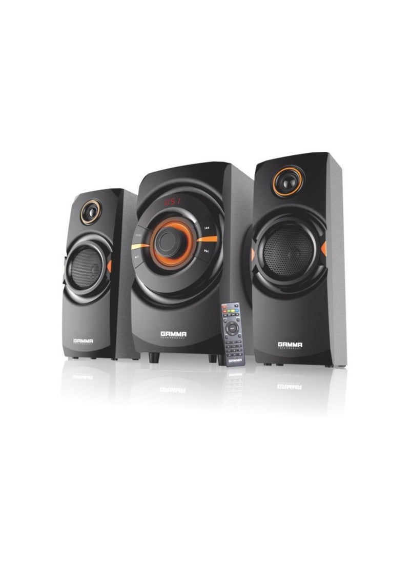 Gamma - Multimedia Speaker GT-5510 For Computer with USB port And Remote Control Connection , in party , home and outdoor-BLACK - Image 1