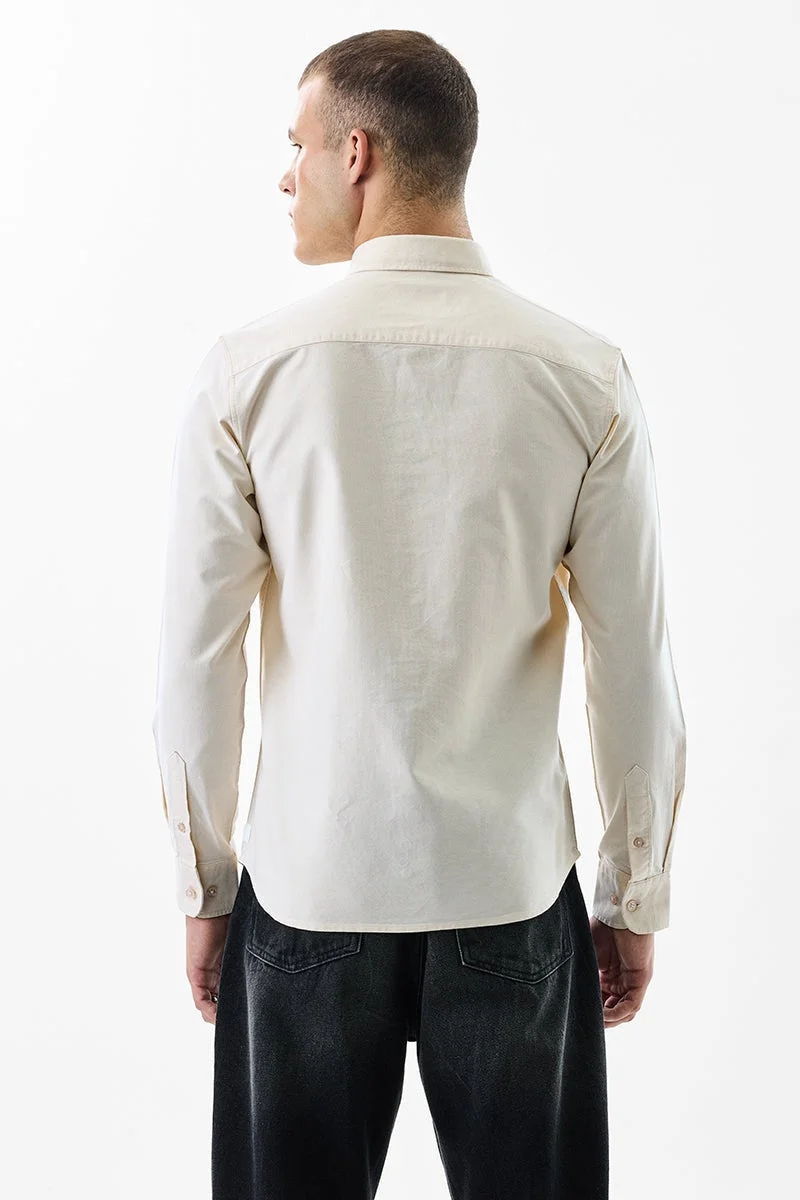 Snitch Beige Beige Solid Long Sleeve Slim Fit Formal Core Lab Shirt for Men | Best Price UAE