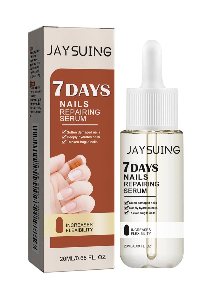 جايسوينغ مصل تقوية نمو الأظافر لمدة 7 أيام - 20 مل زيت إصلاح الأظافر للأظافر التالفة والهشة ، يعزز نمو الأظافر بشكل أسرع ويقوي الأظافر ، علاج شفاف - Image 1