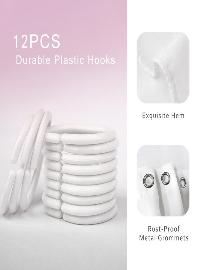 Riyidecor Pink Shower Curtain，Fashion Cute Curtains for Women，Inspirational You are Black White Stripe，Modern Books Girls Flower Bathroom Decor Fabric Polyester Waterproof 12 Pack Hooks 60Wx72H Inch - Image 4