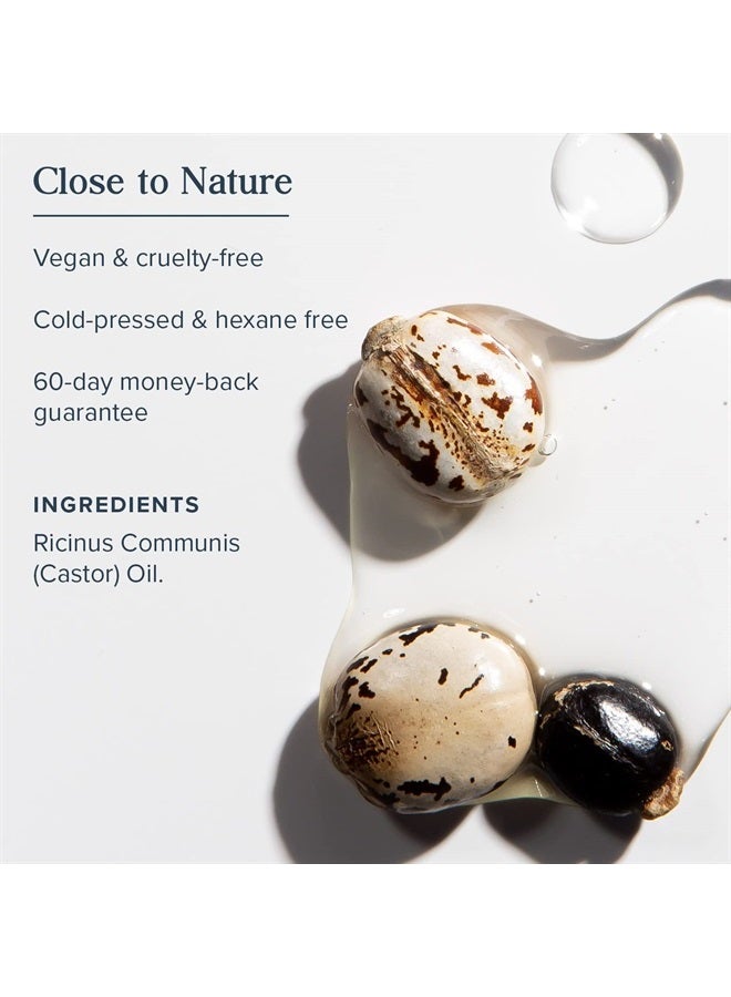 Heritage Store زيت الخروع، معصور على البارد، ترطيب غني للشعر والبشرة النابضة، رموش وحواجب جريئة، بدون هكسان (4 أونصة) (4 أونصة سائلة) - Image 3