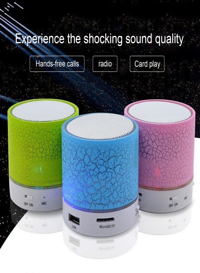 Mini Wireless Bluetooth Speaker Colorful Light Small Crack Luminous Sound Column Speaker Subwoofer Portable Support TF Card AUX - Image 3