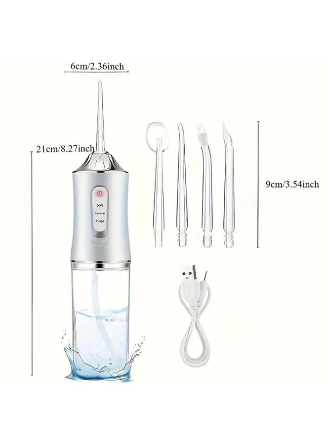 2025 Portable Wireless Dental Irrigator Pink With 4 Nozzles 3 Modes Rechargeable Travel Water Flosser - Image 2