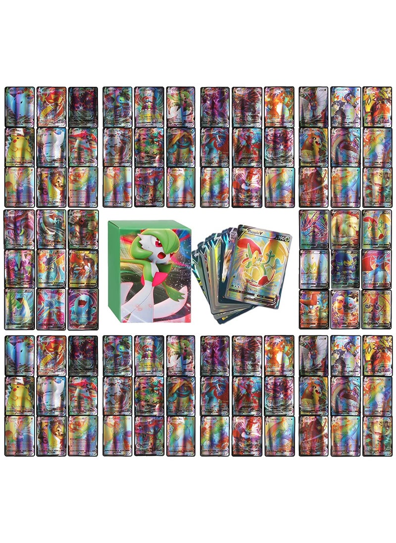 Pokemon 100 PCS Vmax Rare Cards Deck Box (60V Cards +40Vmax Cards) No Duplicates for Game Card, Good Gift for Kids Party  - Image 1
