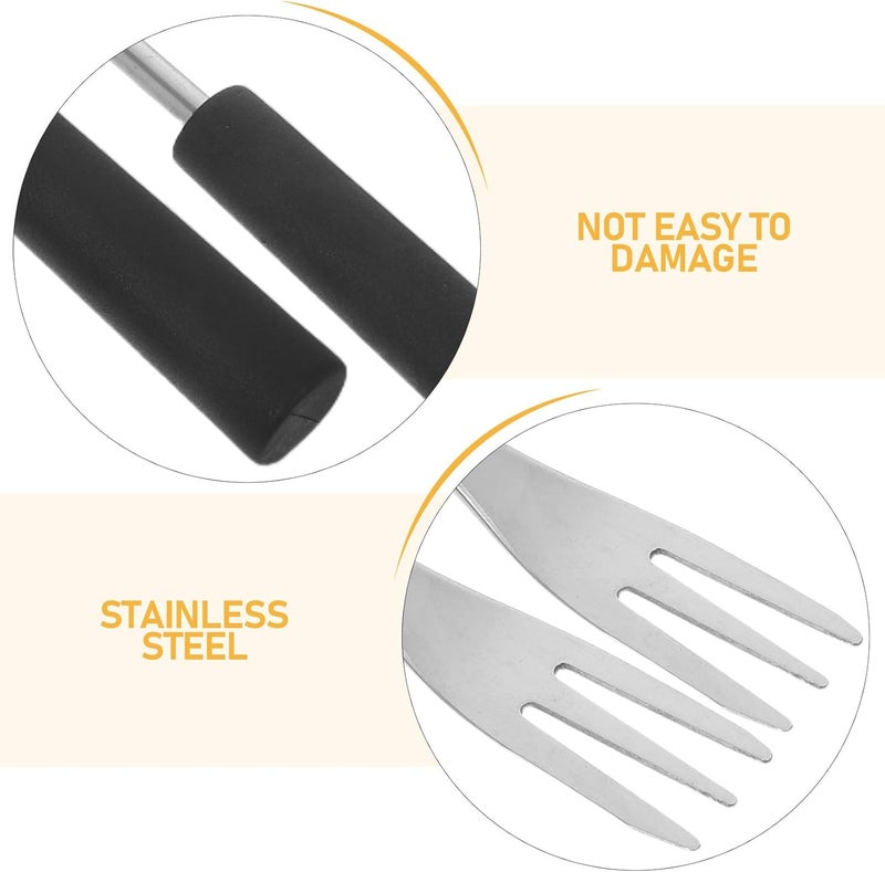 iplusmile Stainless Steel Fondue Forks Set 12 Pieces with Pp Handles, Cheese and Fruit Dipping Forks for Household Chocolate Fountain and Bbq Cooking - Image 3