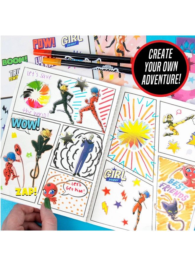 Miraculous اصنع كتابك الهزلي الخاص بك، اصنع كتابين هزليين، دعسوقة كات نوير تيكي والمزيد، مجموعة كتب هزلية يمكنك صنعها بنفسك، لعبة سفر رائعة، رحلة على الطريق، ألعاب إبداعية للأطفال من سن 6 7 8 9 10 - Image 5