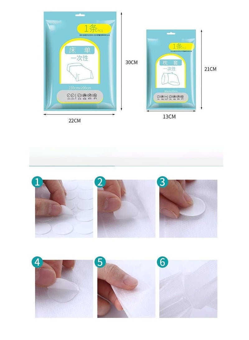 Excefore Disposable Bed Sheets for Travel, Quilt Cover and Pillow Case Set, Portable Disposable Bedding Set for Hotel and Travel (Travel 3-Piece Double) - Image 4