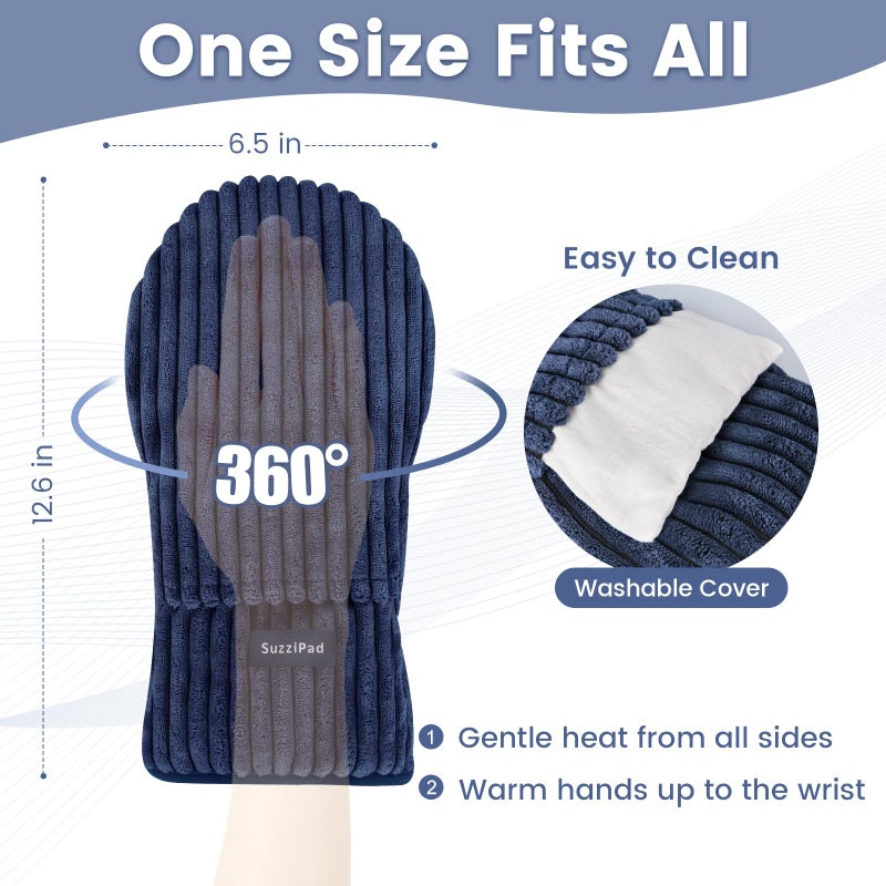 SuzziPad Heated Gloves for Discomfortable Hands, Warmers Glove to Soothing Fatigue, Hand Warmer for Men & Women, Microwave Moist Heating Pad, Heat Mittens Microwavable - Image 5