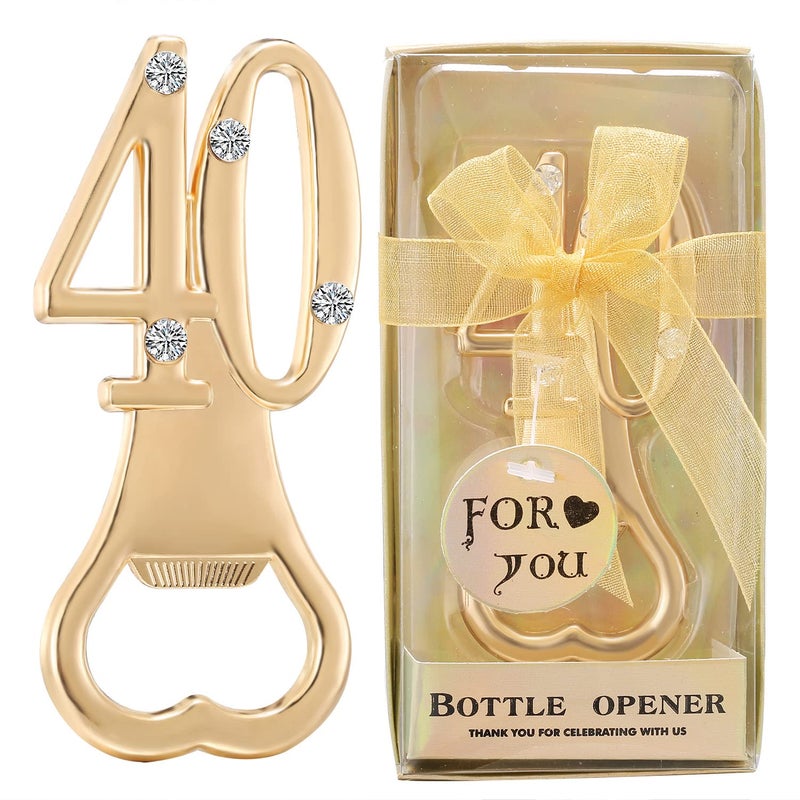 NB 40th Birthday Bottle Opener 36 Pack Golden for 40th Birthdays Wedding Anniversaries Party Favors Gifts