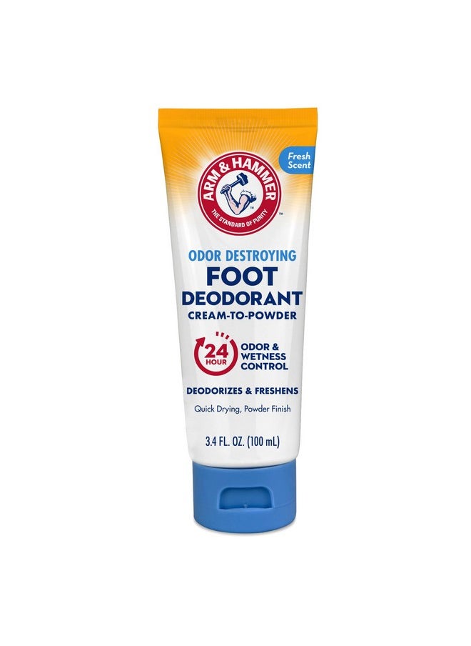 Arm & Hammer - مزيل عرق للقدمين من آرم آند هامر، كريم إلى بودرة، حماية تدوم 24 ساعة من الروائح والرطوبة، يوضع أثناء جفاف الكريم إلى بودرة - Image 1
