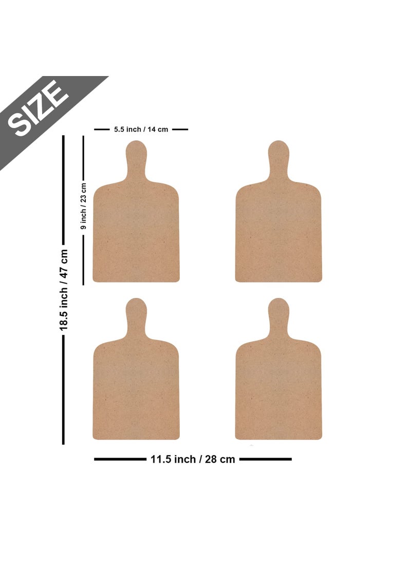 Paper Plane Design - PAPER PLANE DESIGN Wall Art Wooden Kitchen Home Decor Items Pack of 4 (E) - Image 1