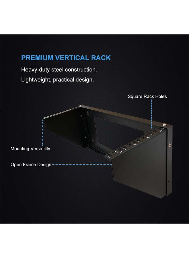 KENUCO (6U, Black) - 6U 48cm Wall Mountable Vertical Wall Rack Mount - Image 5