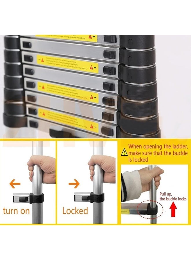 Telescopic Aluminum Extendable Ladder – Lightweight, Durable & Multipurpose – Easy Storage – 4.4 Meters - Image 4