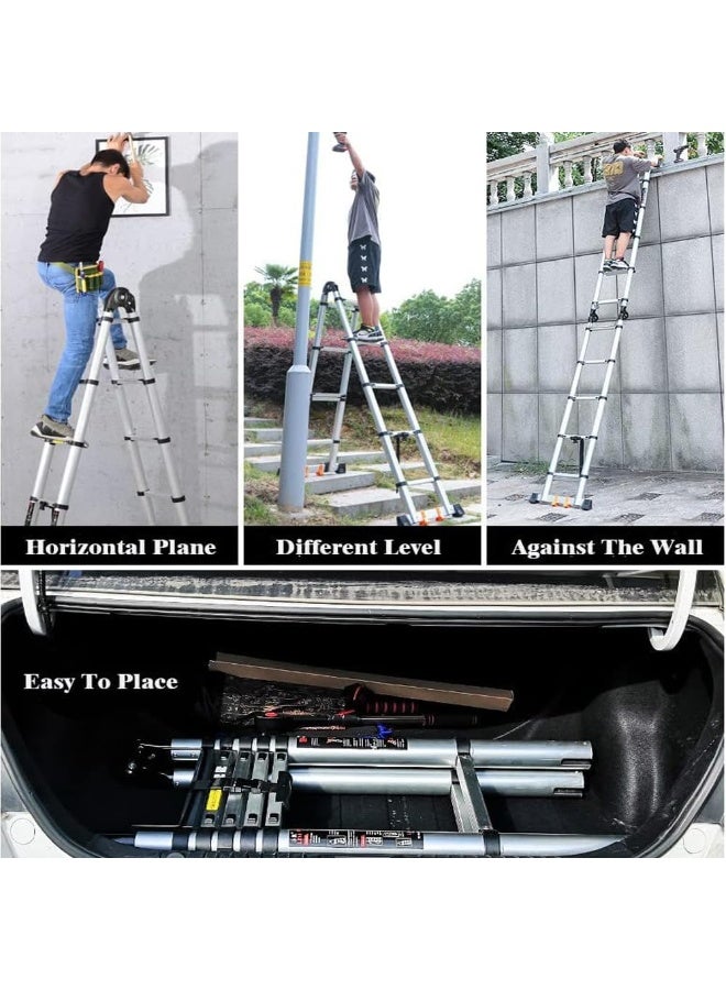 Telescopic Aluminum Extendable Ladder – Lightweight, Durable & Multipurpose – Easy Storage – 4.4 Meters - Image 2