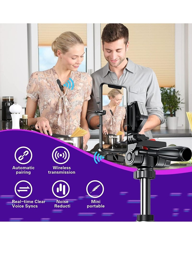 Wireless Lavalier Microphone , mobile phone Microphone, Plug & Play No APP Needed, Mini lapel Wireless Microphone , Noise Cancellation Microphone for live stream - Image 3