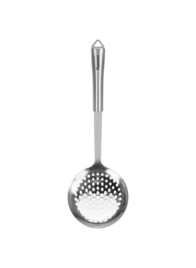 Fissman Skimmer Ladle 33cm, Stainless Steel Kitchen Strainer Ladle Bergamo Series | Anti-Rust Skimmer with Hang Hole | Rustproof Handle for Frying, Pasta  - Image 4