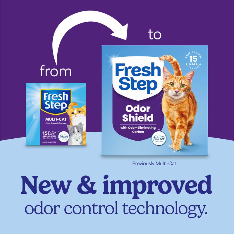 Fresh Step Clumping Cat Litter, Multi-Cat, Long Lasting Odor Control Kitty Litter with Activated Charcoal, Low Dust Formula, 14 lb - Image 2