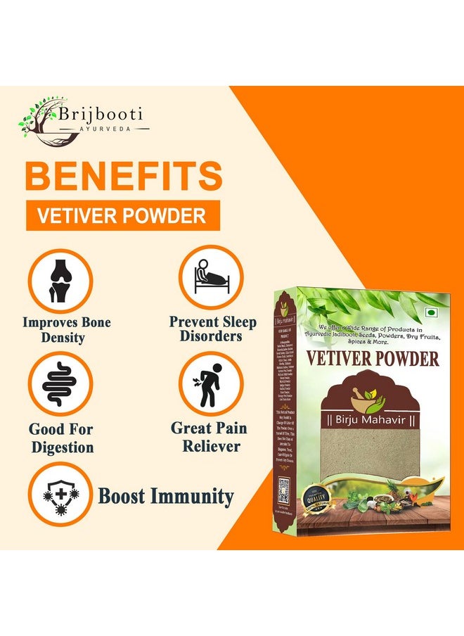 BrijBooti Vetiver Root Organic Powder 100 Gr Khus Root Powder (Khus Khus Powder) Kas Ramacham Vetiveria Zizanioides For Hair Growth Face Scrub Healthy Skin  - Image 2