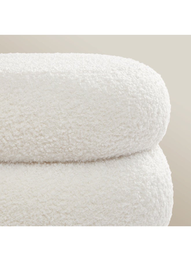 ebb & flow Fabric Sponge Chair, White Upholstered Accent Chair with Soft Cushion, Compact 35 × 35 × 40 cm - Image 5