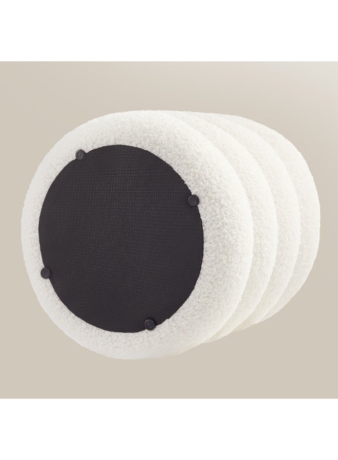 ebb & flow Fabric Sponge Chair, White Upholstered Accent Chair with Soft Cushion, Compact 35 × 35 × 40 cm - Image 4