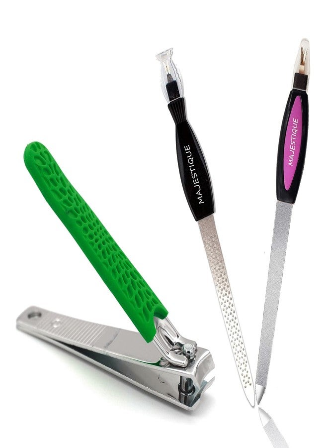 Majestique Nail Cutter Set with Comfort Grip Stainless Steel, Manicure Pedicure Finger & Toe Nail Care, Nail File Sharp Nail Cutter for Men and Women (Color May Very) - Image 1
