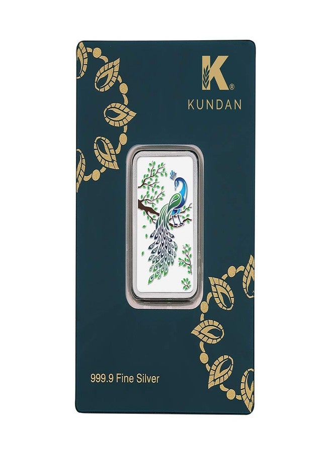Kundan 20g (999.9) Peacock Silver Colour Bar - Image 3