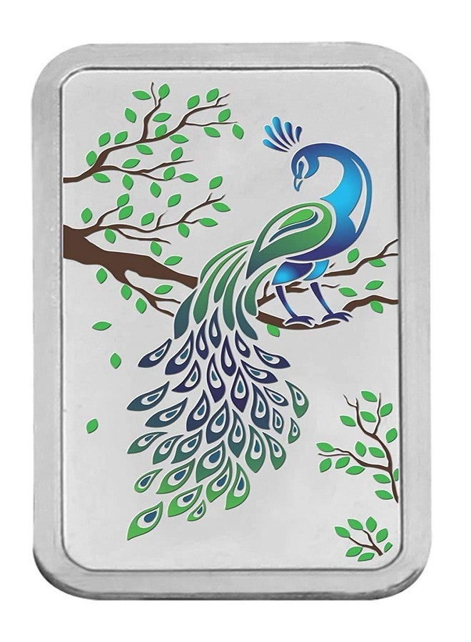 Kundan 20g (999.9) Peacock Silver Colour Bar - Image 1