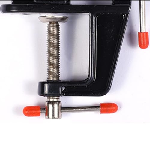 YXQ Mini Vise Clamp Small Bench Vice Clamp on Table Vise Drill Press Vice for Wood Craft Carving Jewelry Making DIY Clip on Tool, Black - Image 4