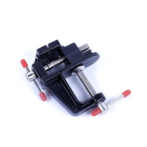 YXQ Mini Vise Clamp Small Bench Vice Clamp on Table Vise Drill Press Vice for Wood Craft Carving Jewelry Making DIY Clip on Tool, Black - Image 3
