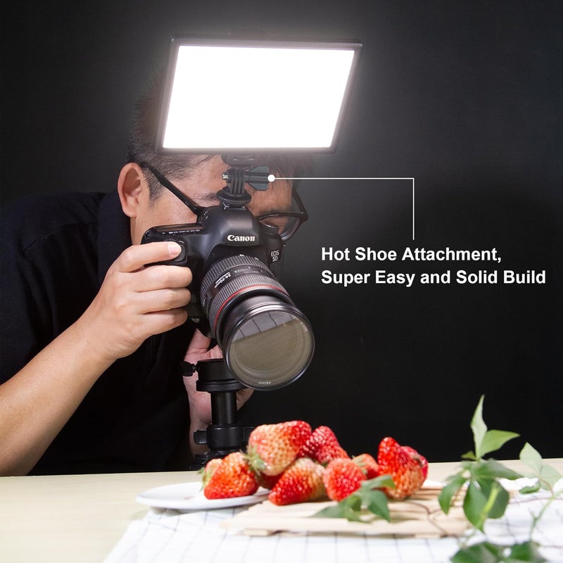 VILTROX 15W LED Video Light Panel, 3300K-5600K On Camera Light, Super Thin Key Light Panel with NP-F550, Led Photography Lighting CRI95+ for Studio Photography Video Recording Live Streaming （L116T - Image 2